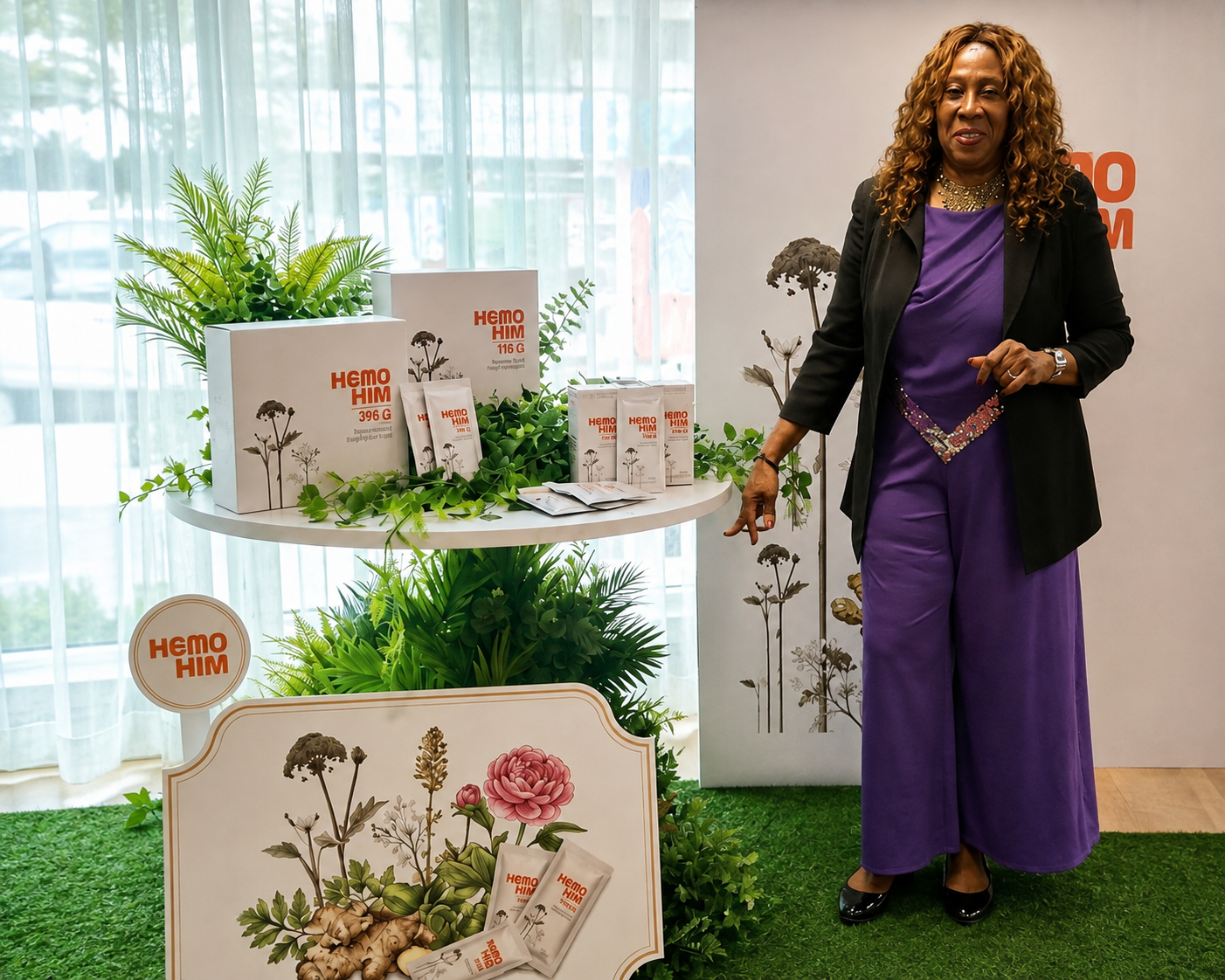 Carmen bij een HemoHIM-productpresentatie